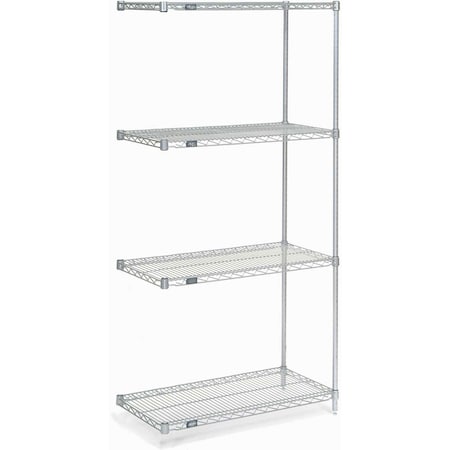 Nexel Wire Shelving Add-On, Poly-Z-Brite, 36W X 18D X 86H A18368Z